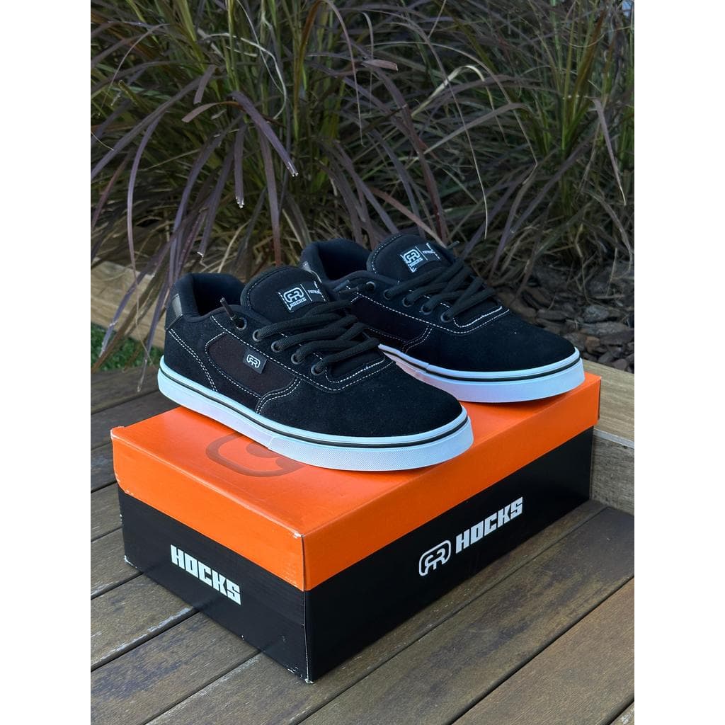 TENIS HOCKS "FLAT LITE" - BLACK/LINE WHITE