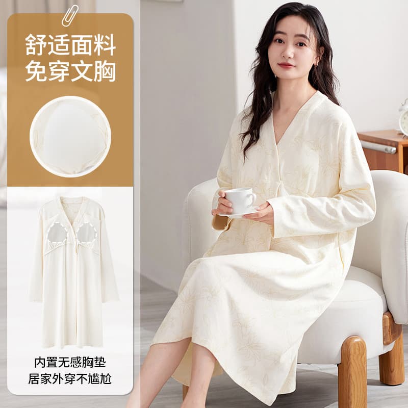 Xiyue atacado saia de confinamento primavera outono novo estilo algodão de manga comprida com almofada de peito fixa mul