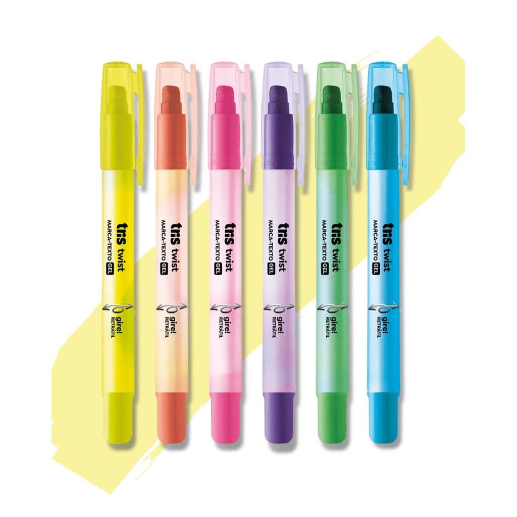 Marca Texto Gel Twist Retrátil Ideal Para Bíblias e Folhas Finas- Tris