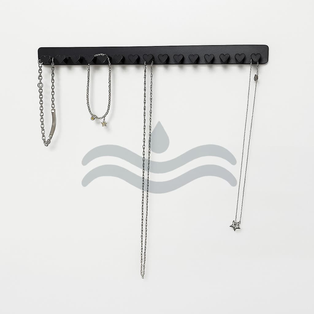 Organizador de Joias para Pendurar Coração de Parede Expositor de Anéis Suporte para Colares e Pulseiras Dupla face