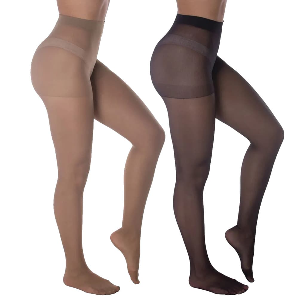 Kit com 2 Meias Calças com Elastano Fio 15 Adulto Selene