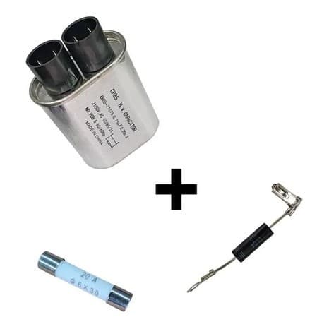 Capacitor Microondas 0,85uf Kit Com Diodo + Fusivel