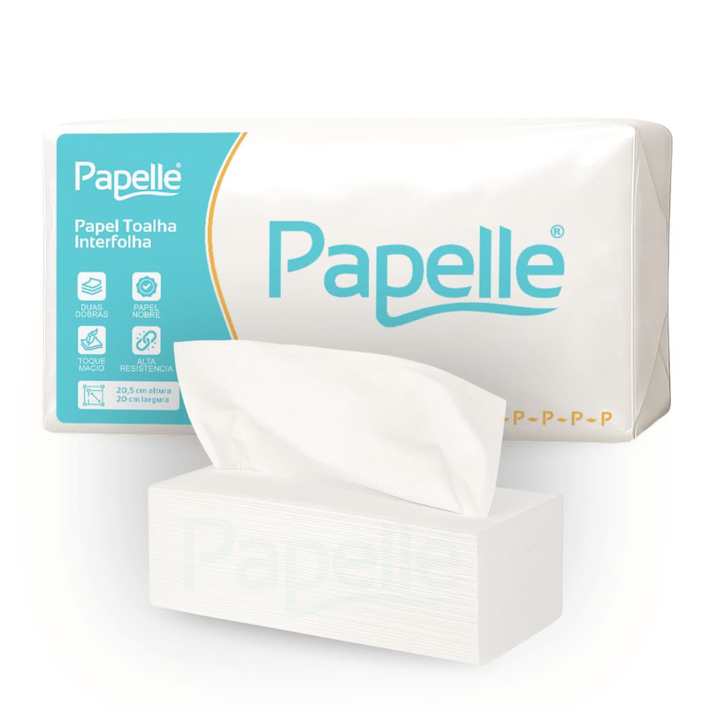 Papel Toalha Interfolha Branco Premium 21x20 Papelle