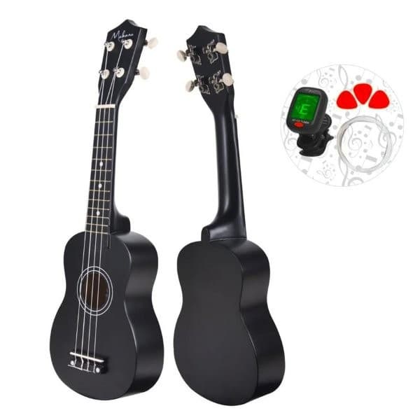 UKULELE SOPRANO + CAPA + AFINADOR + 3 PALHETAS COR PRETO
