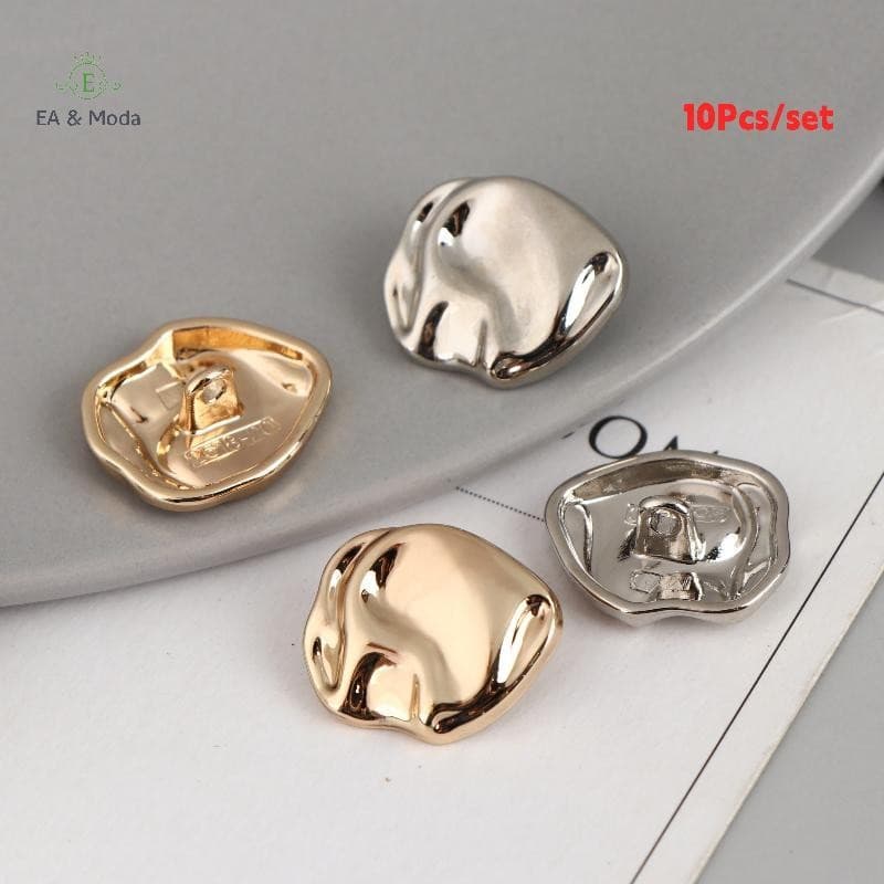 EA & Moda 10 Peças Botões Em Formato Irregular , Lindos De Haste De Metal Dourados/Prateados , Artesanato Diy , Acessóri