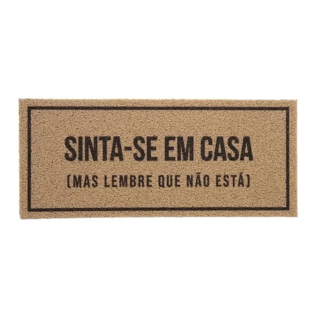 Tapete Porta Entrada Casa Capacho Vinil Sinta-se em Casa 30x70cm