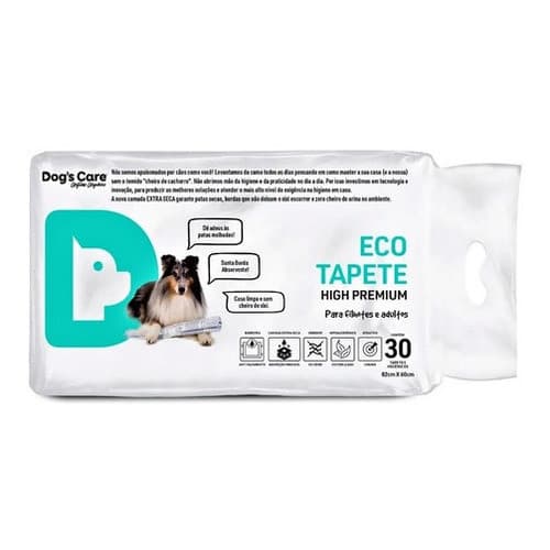 Tapete Higiênico Dog's Care Eco High Premium 30 Un 82x60 Cm