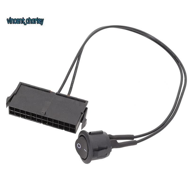 Testador De Fonte De Alimentação ATX PSU Fêmea De 24 Pinos Acima Do Jumper ON OFF Cabo Interruptor 18AWG 30CM