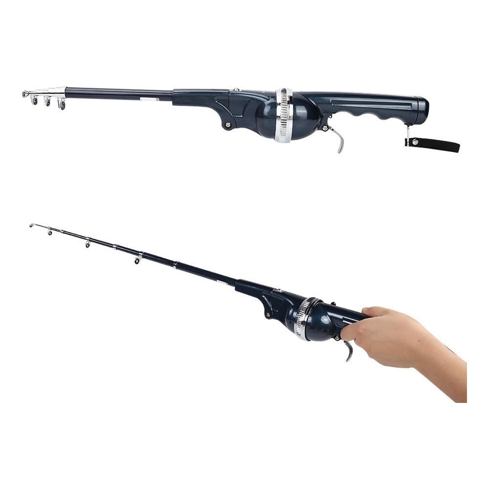 Vara De Pesca Telescópica Dobrável Portátil Com Linha