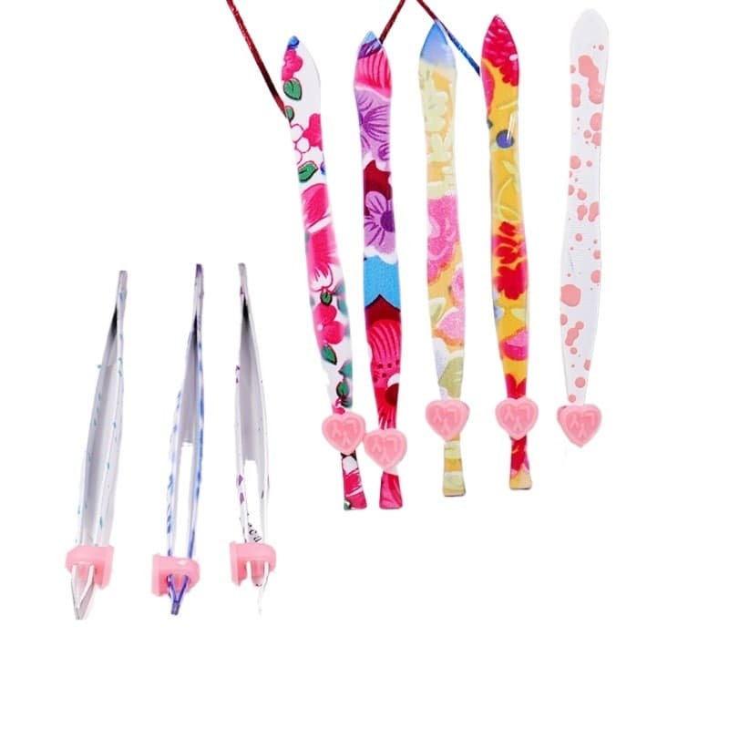 Kit com 12 Pinças Preta e Prata em Aço Inox — Precisão e Versatilidade para Uso Profissional e Diário