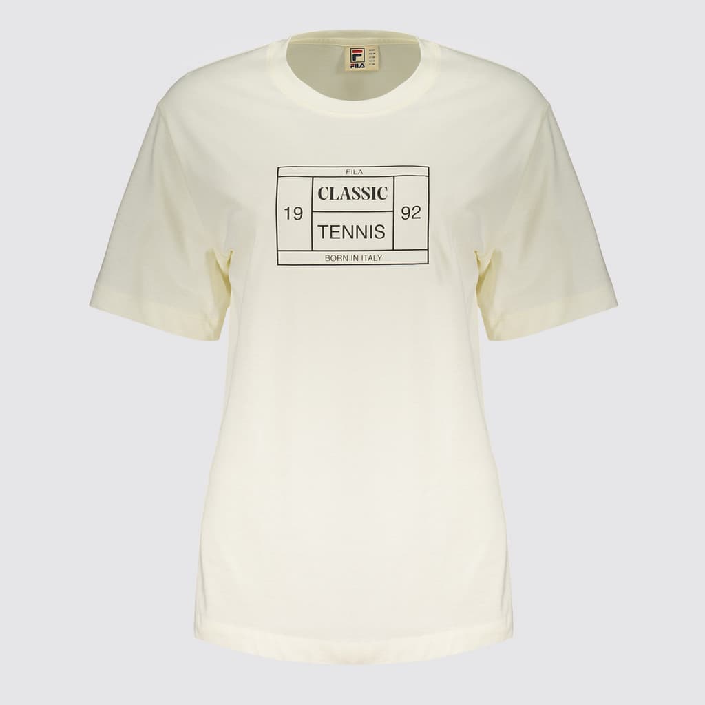 Camiseta Fila Over Classic Tennis Feminina Off White