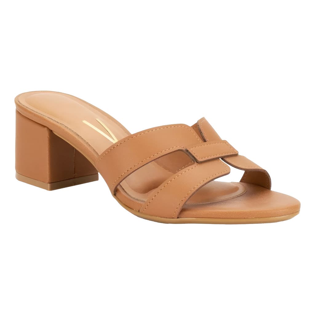 Tamanco Salto Bloco Vizzano Feminino Conforto Camel 62911180