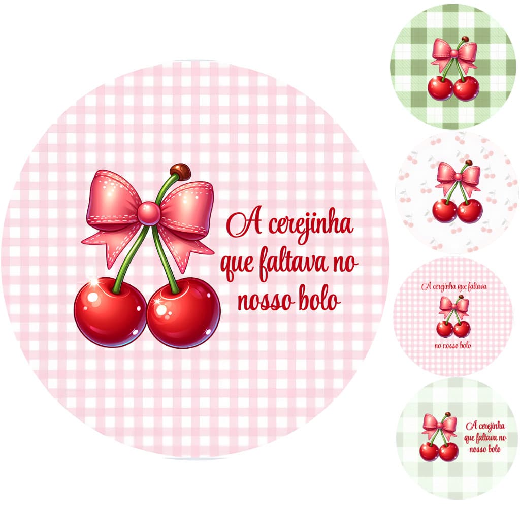 Capa Painel Redondo Mesa Cerejinha Sublimado C/ Elástico 50×50Cm