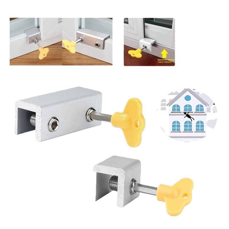Kit 2pcs Travas Para Porta Janela Correr Segurança Infantil