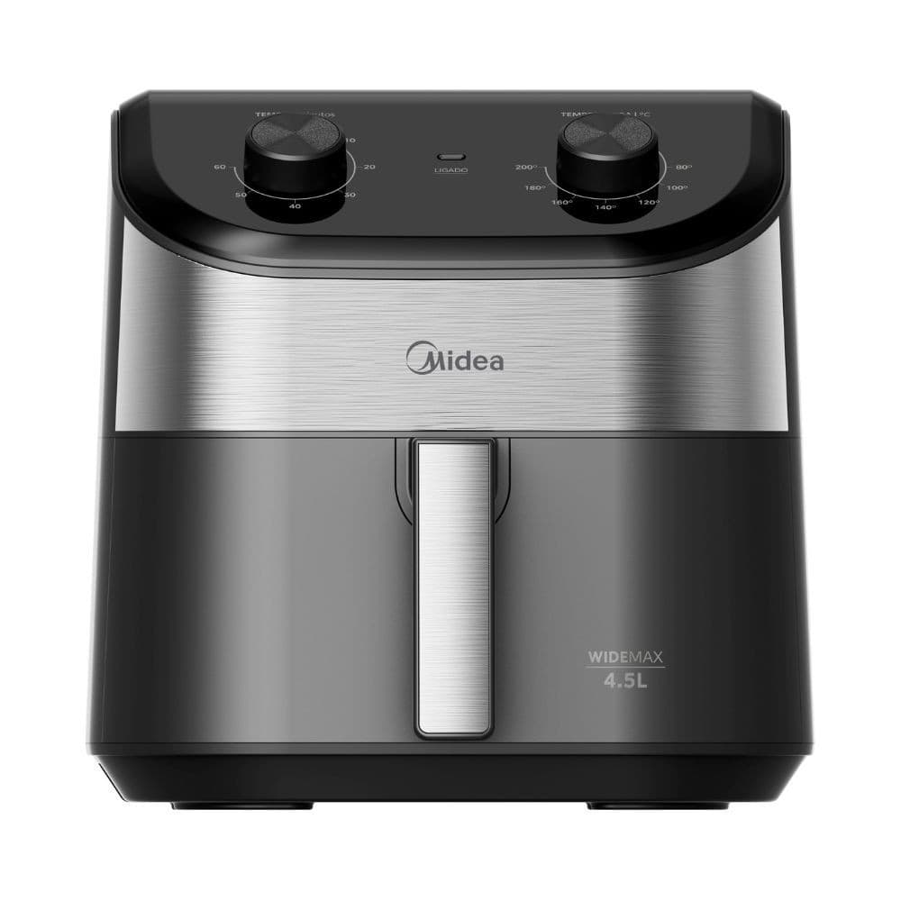 Fritadeira Air Fryer 4,5L Widemax Cyclone Preto e Inox Midea
