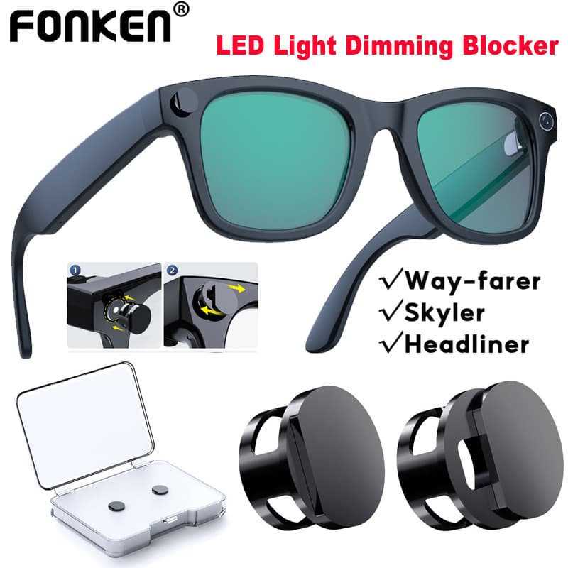 Fonken 2/4/6 Pçs Adesivo De Bloqueio De Luz LED Para Meta Ray (ban) Óculos Way-farer/Sky-ler/Head-liner Câmera Llight Ca