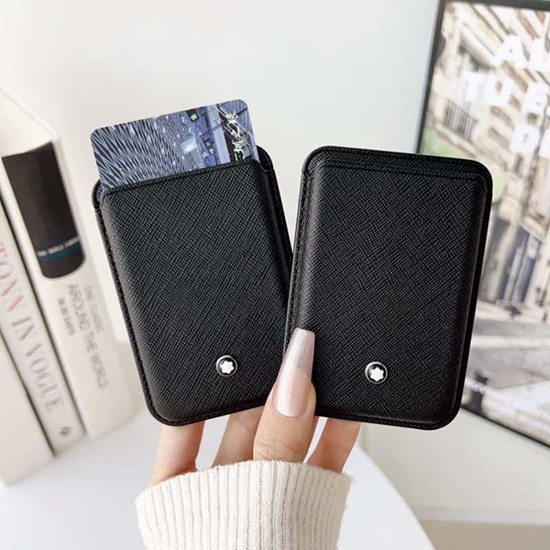 Luxuy Porta-Cartões Magnético De Couro Preto De Alta Qualidade ID Bolso De Crédito Negócios Para Telefone