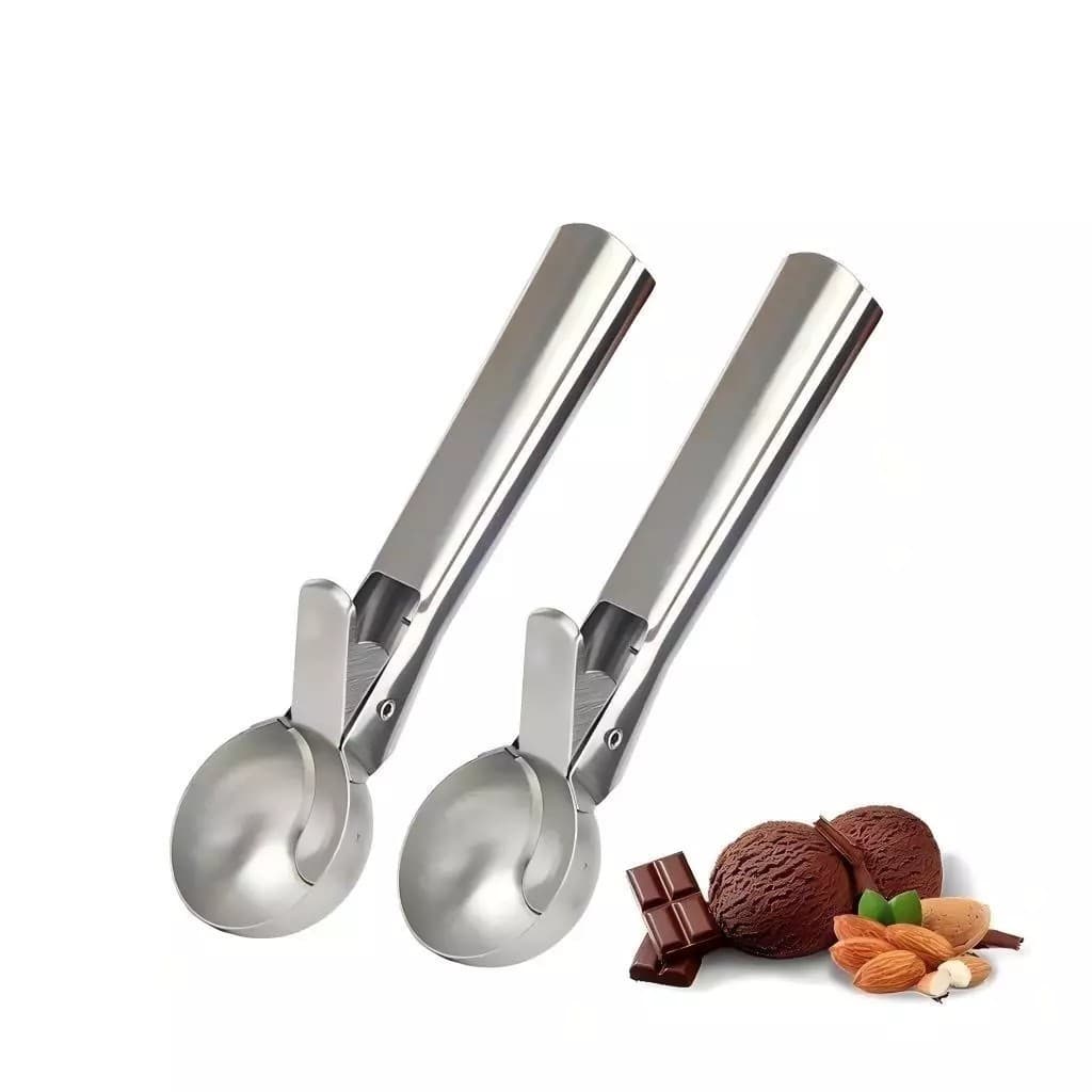 Conjunto de 2 Colheres de Sorvete em Aço Inoxidável para Uma Experiência de Degustação