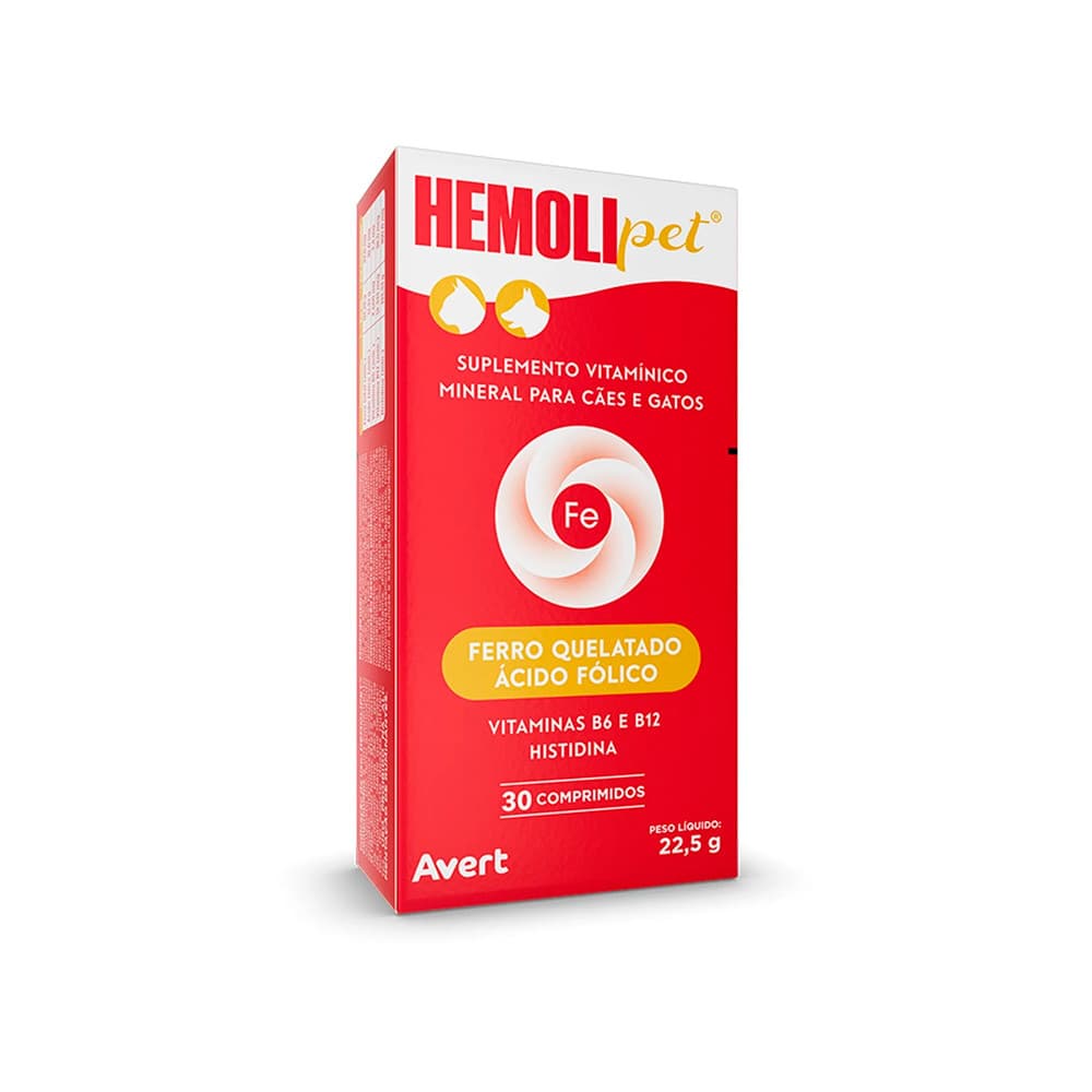 Suplemento Vitamínico Avert Hemolipet - 30 Comprimidos