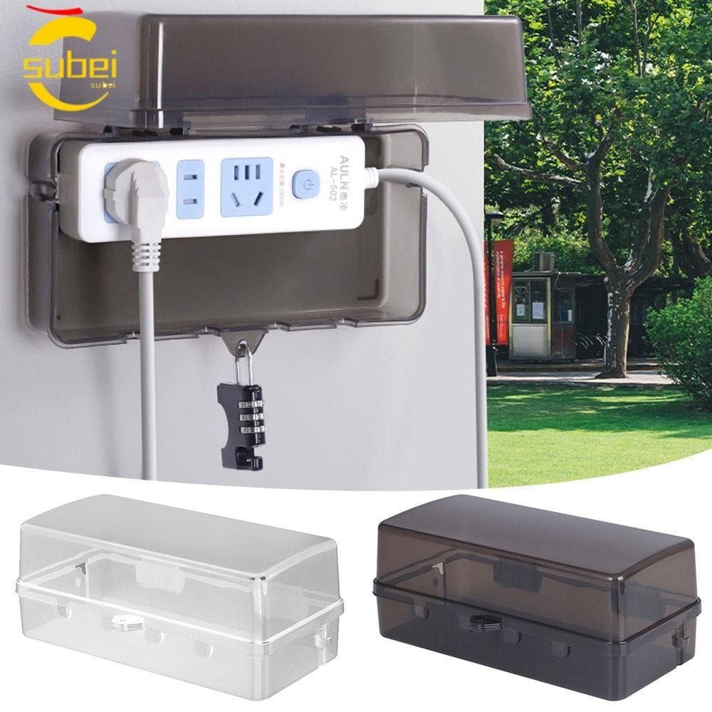 Tampa De Chumbo De Extensão SUBEI , Caixa De Plugue À Prova De Intempéries De Plástico Gerenciamento De Cabo Anti-Roubo