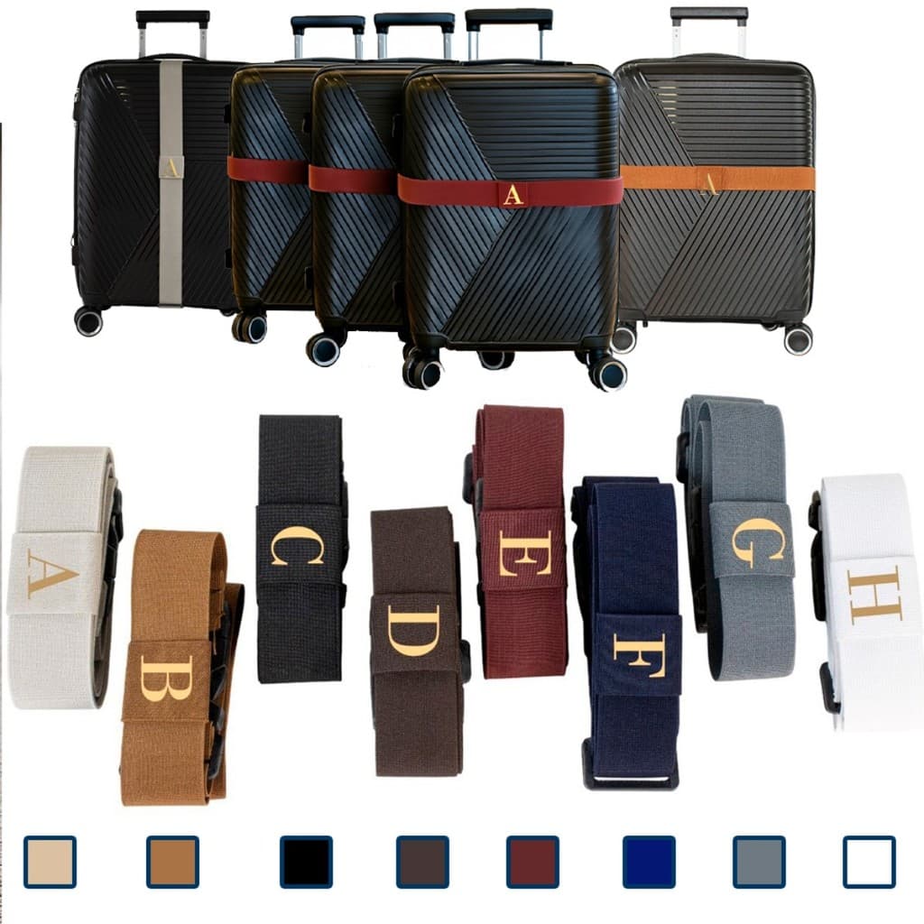 Cinta De Mala de Bagagem Identificadora Inicial do Nome Personalização Rápida Varias Cores Elastico