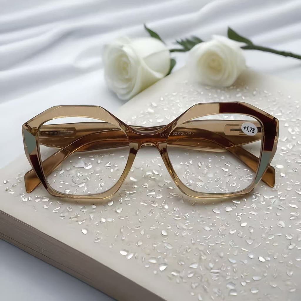 Óculos de Grau Para Leitura Perto +1.00 ao +4.00 Feminino armações de óculos grande em formato de gato da moda