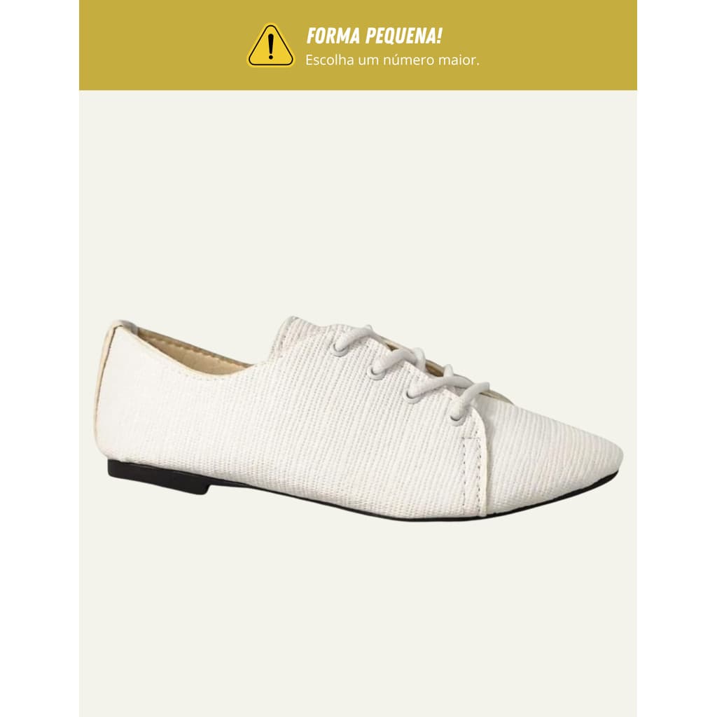 Tênis Feminino Oxford Casual Social Bico Fino Leve Estiloso Confortavel