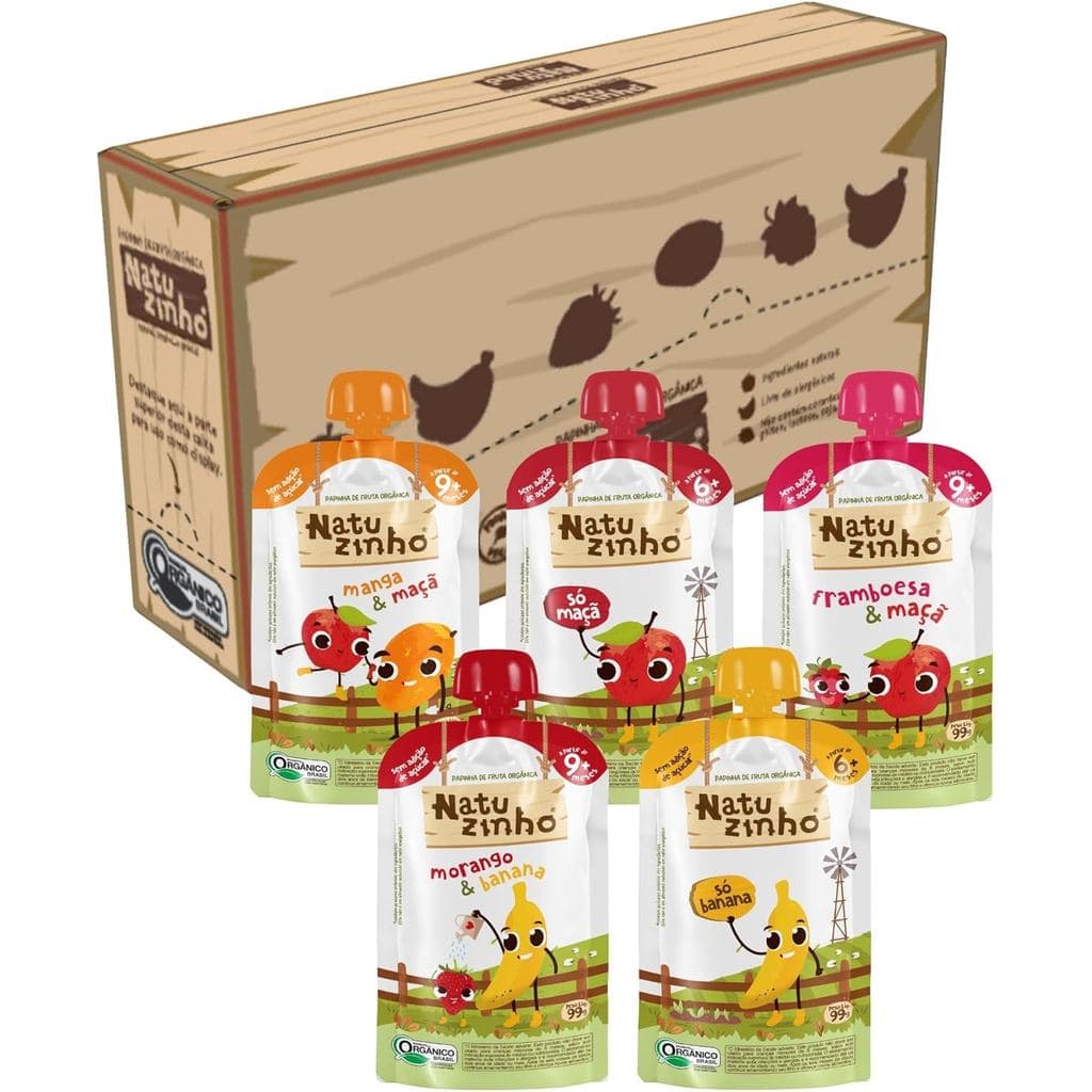 Kit 10 Papinha Orgânica  Natuzinho Mix Sabores Bebê 99g