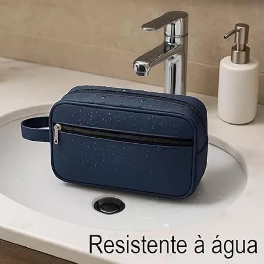 Bolsa de Higiene Pessoal Necessárie Viagem Vintage em Couro Masculina Feminina
