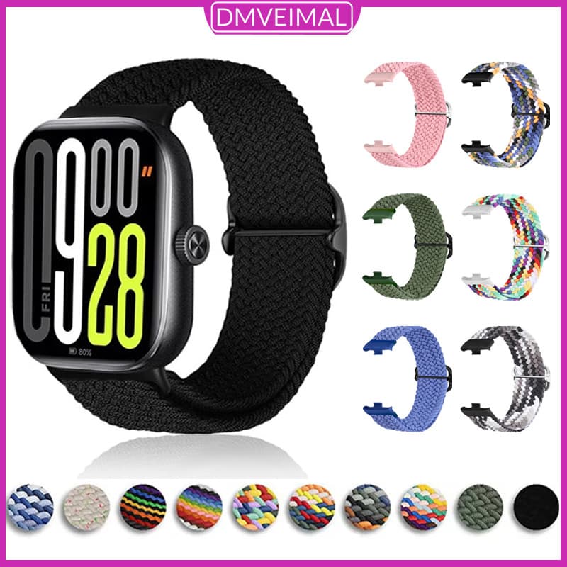 Pulseira De Nylon Trançado E Elástico Para Relógios Smartwatch Redmi Watch 6 5 4/ Mi Band 9 Pro 8 Pro