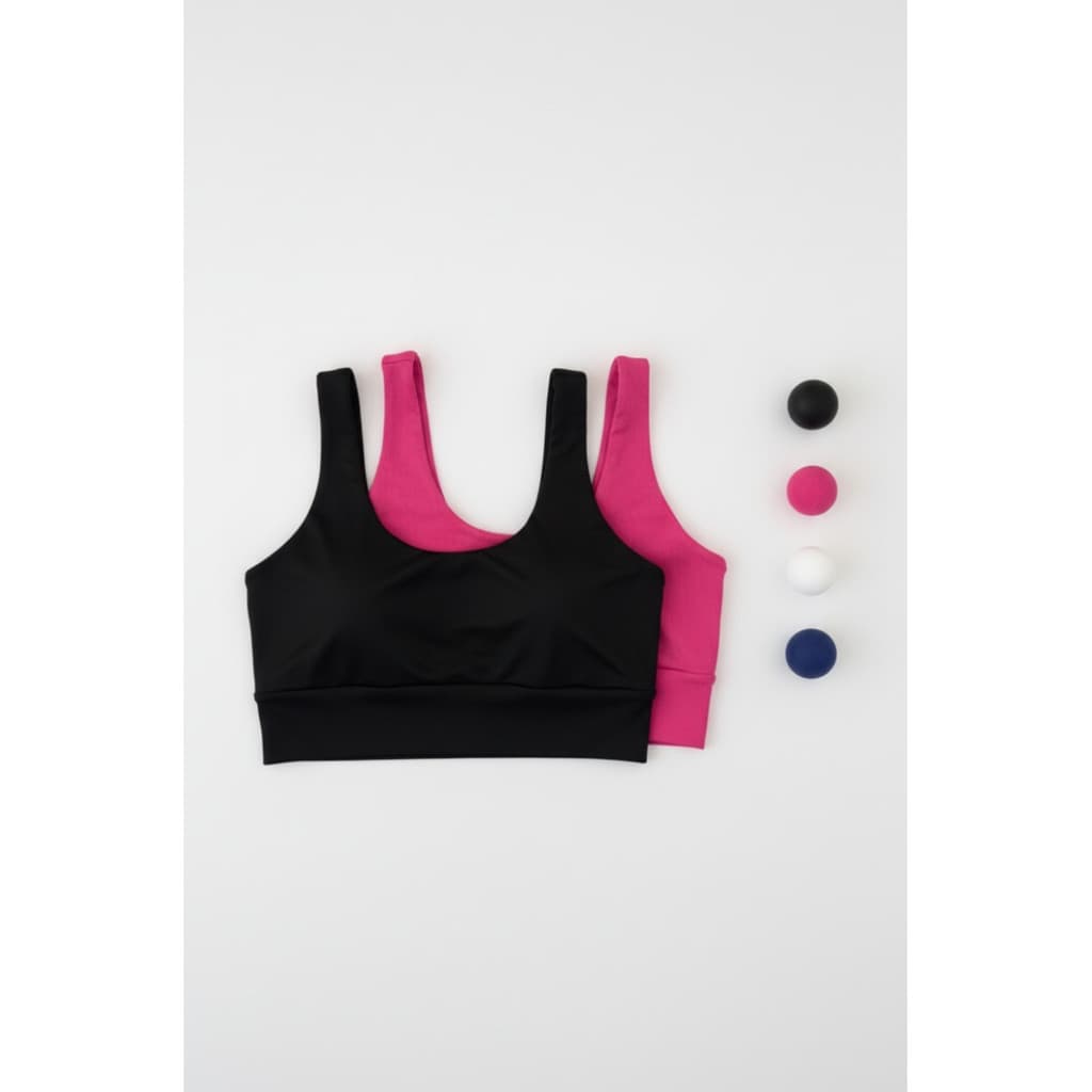 Kit 2 Tops Cropped Fitness Sem Bojo Cós Largo Treino Casual