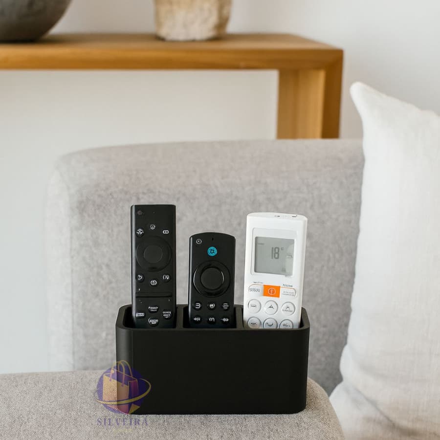 Organizador Suporte Porta Controle Remoto Com 3 Divisórias TV Ar Condicionado