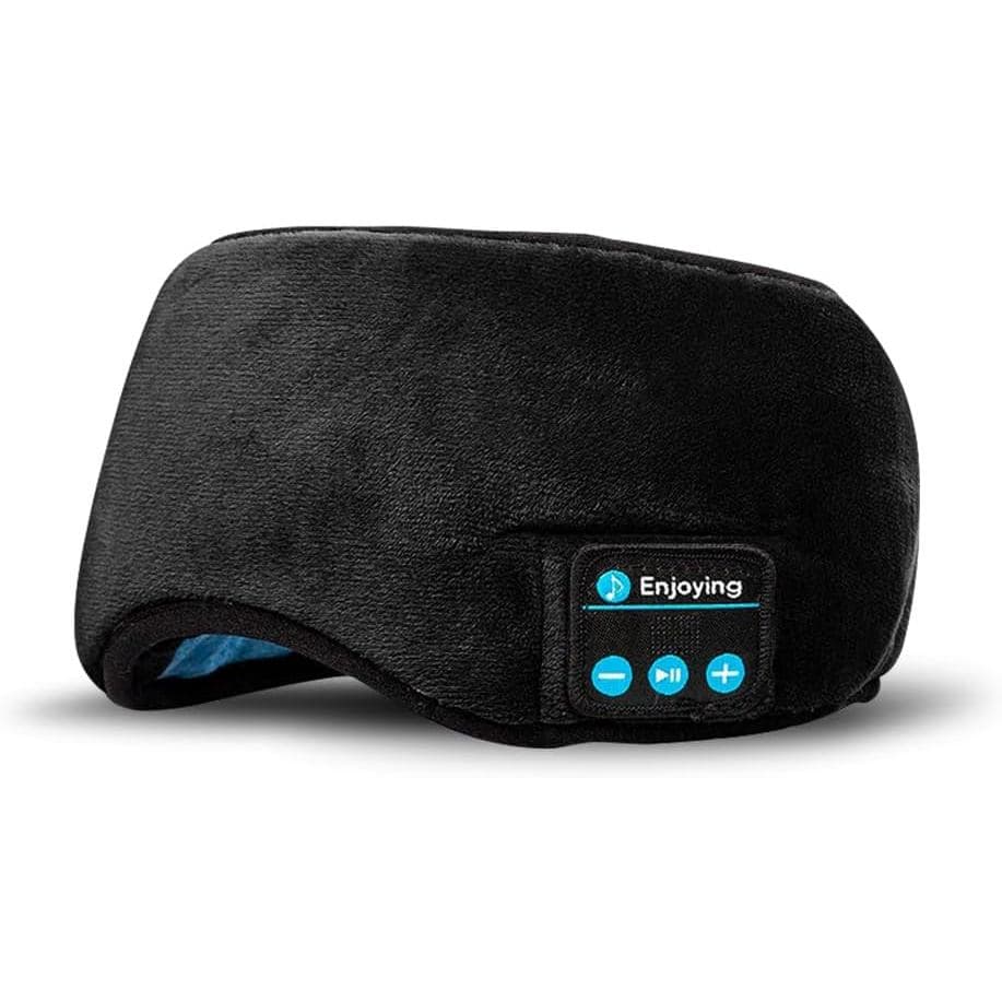 Máscara para Dormir com Som Bluetooth, Fone de Ouvido Integrado, Tapa Olho ( PRETO )
