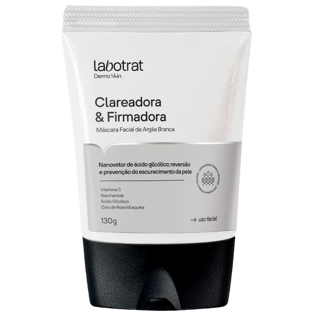 Mascara Facial De Argila Branca Clareadora E Firmadora Dermo Skin Labotrat 130g