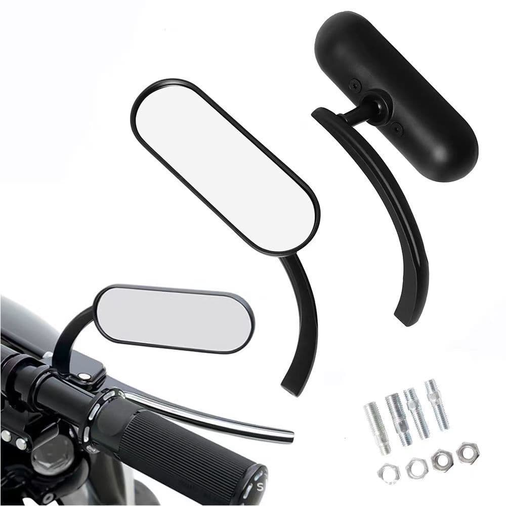 Acessórios para Motocicleta Espelho Retrovisor Modificado de Alumínio Estilo Clássico Harley Retro Preto Refletivo