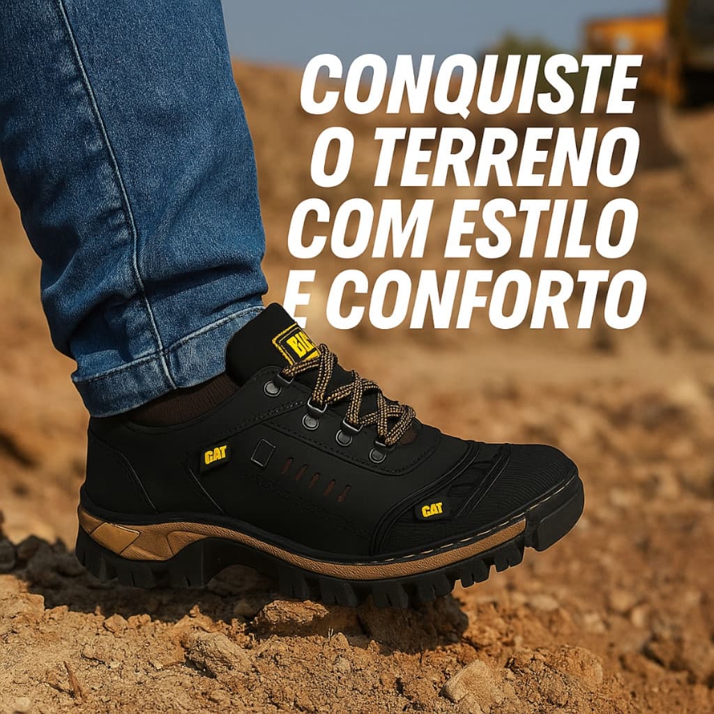 Tênis Bota Masculino em Couro com Sola Tratorada – Conforto e Resistência para Aventuras
