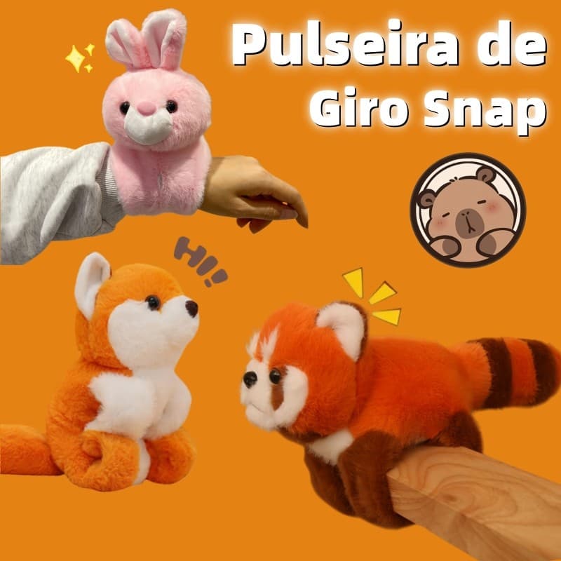 Pulseira de Bater de Animais de Pelúcia, Fofos Animais de Pelúcia: Raposa, Panda-pequeno, Coelho