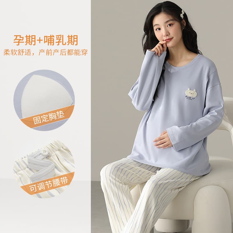 Xiyue Novo estilo de roupas de confinamento de algodão puro almofada de peito fixa primavera outono manga comprida gola 