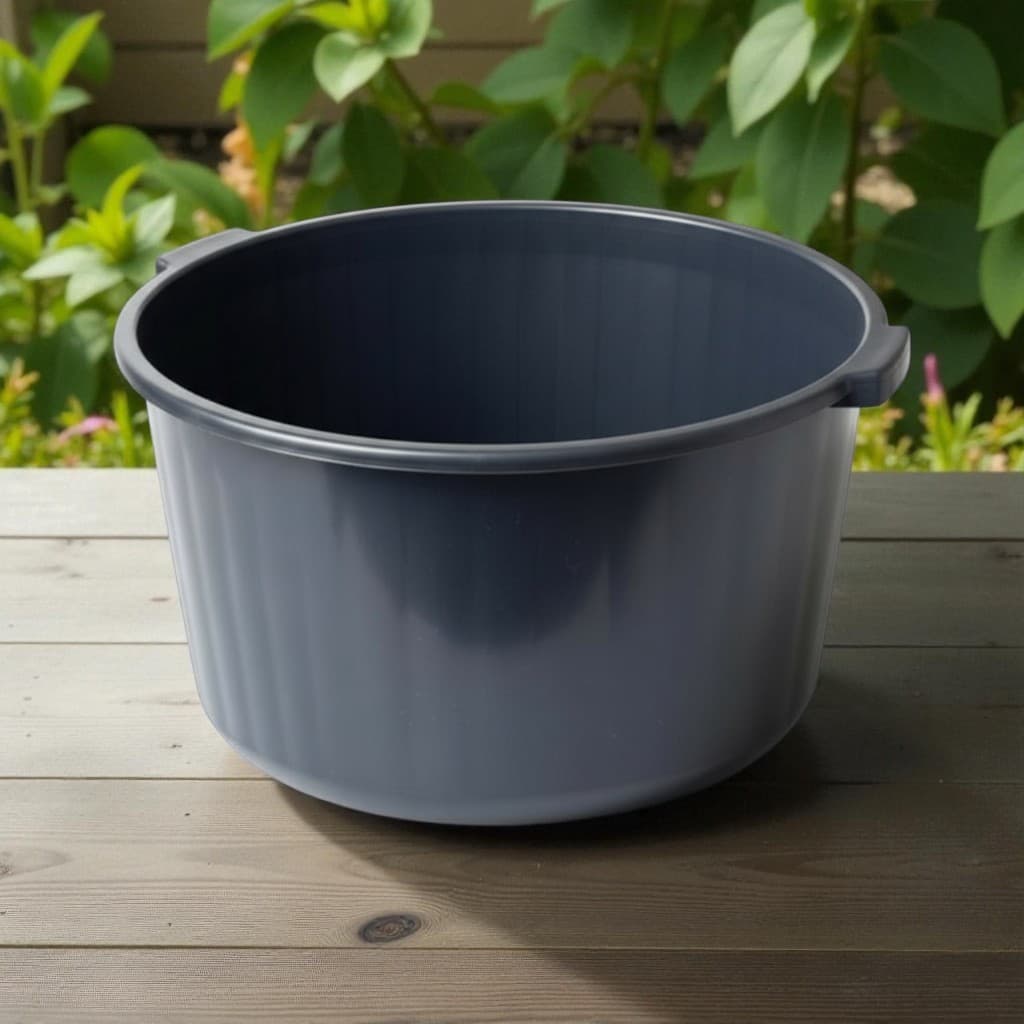 Bacia 18 Litros Cor Preta – Lavanderia, Quintal, Limpeza Multiuso – Kit Bacia Resistente