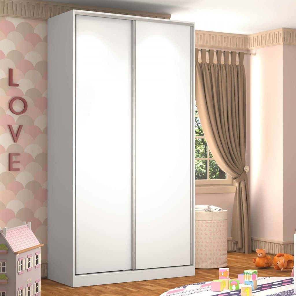 Guarda-Roupa Solteiro 2 Portas 3 Gavetas Rc2005 Branco