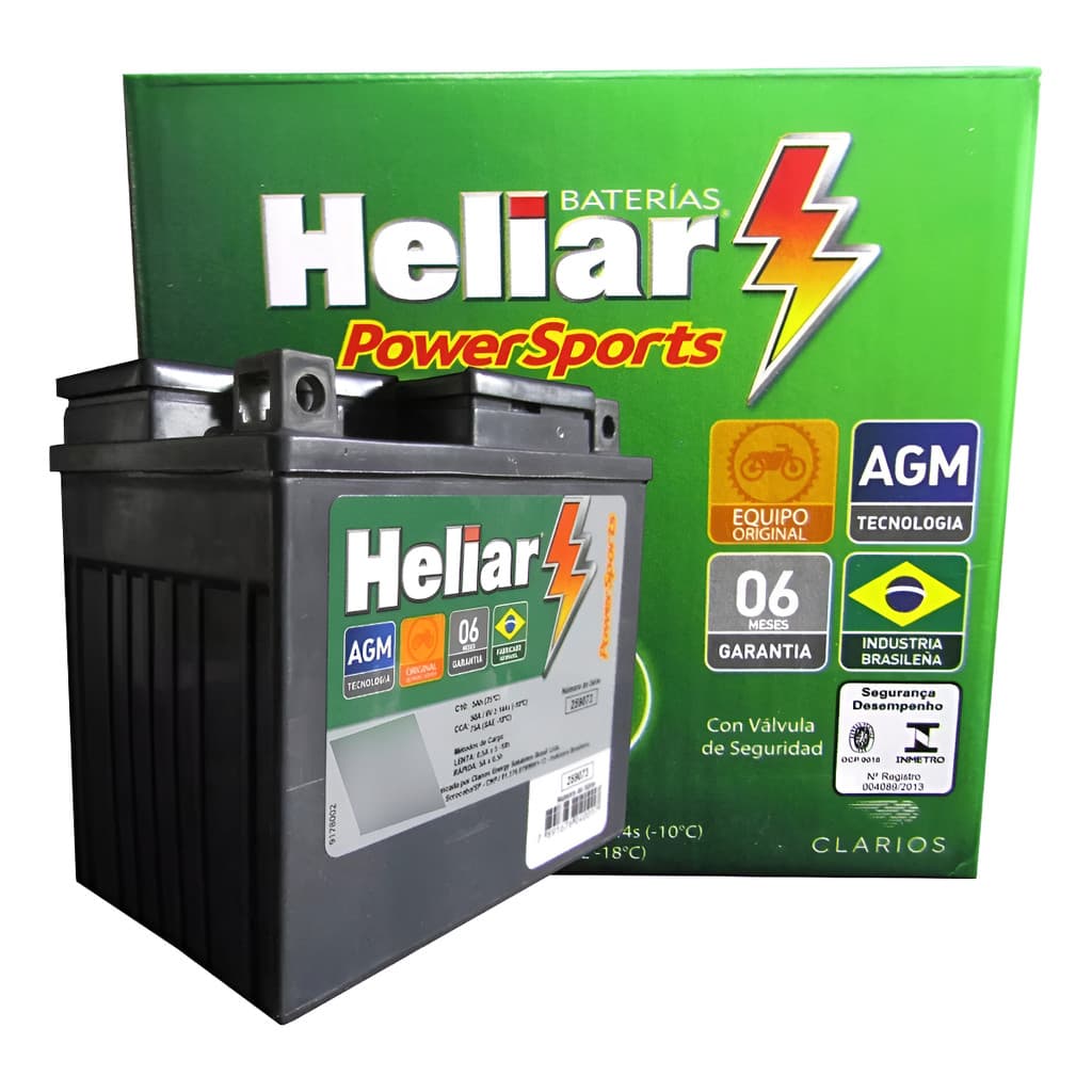 Heliar Htz6 5ah 12v Para Cg Titan 160, Fan, Biz E Xre 300