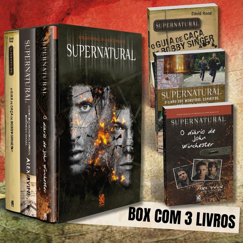 Coleção Supernatural - Edição Oficial de Colecionador - Box com 3 Livros - ESTBH - livros novos