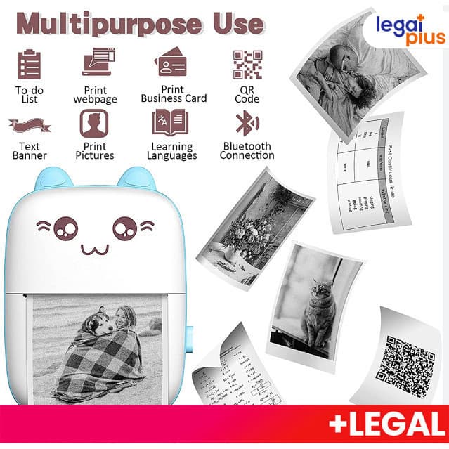 ‌Impressora Térmica Portátil Wi-Fi/Bluetooth - Imprime Fotos, Stickers e Memes (App iOS/Android)+5 rolo papel