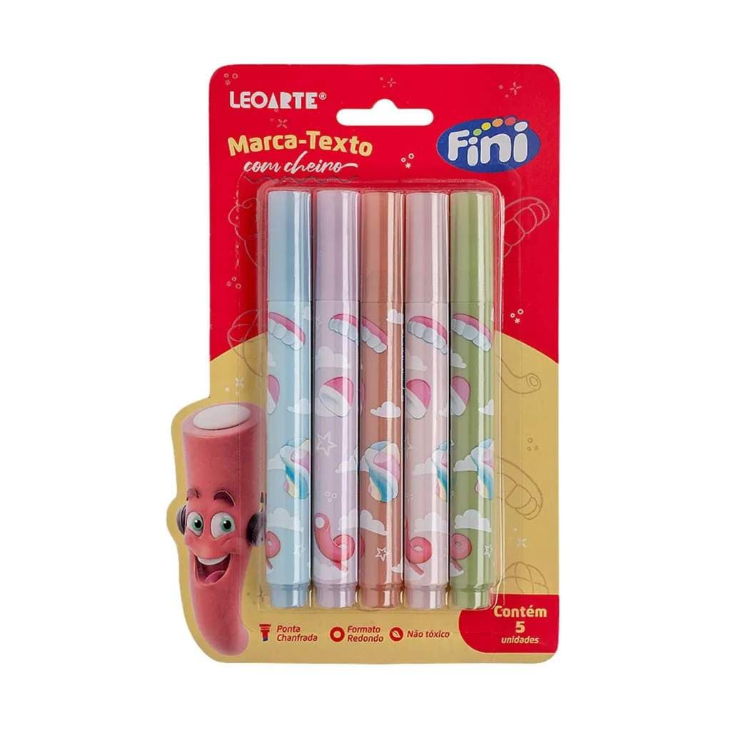 Caneta Marca Texto Corpo Estampado c/ Aroma Finni - Blister com 5 unidades Leonora - 10354