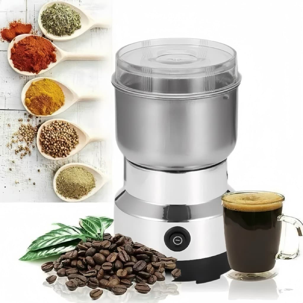 Moedor Elérico Multifuncional de Café e Especiarias 110V  Aço Inoxidável 4 Lâminas