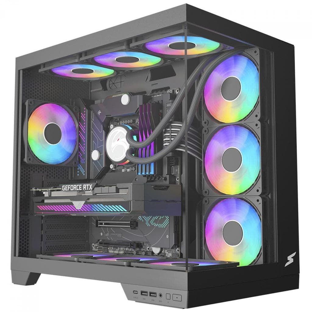 Gabinete Gamer SuperFrame Vhagar,  ATX, Preto