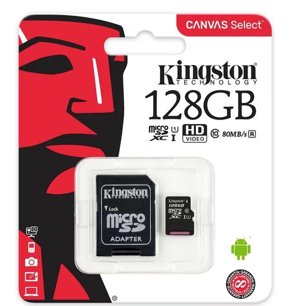 CARTÃO DE MEMÓRIA KINGSTON SD XC 128GB PARA CELULAR CÂMERAS DE SEGURANÇA DRONES NOTEBOOK GAMES