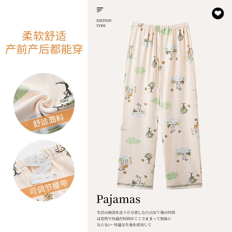 Xiyue Verão Imitação de Algodão Mulheres Grávidas Plus Size Calças de Pijama 2024 Maternidade Ajustável Extra Grande Plu