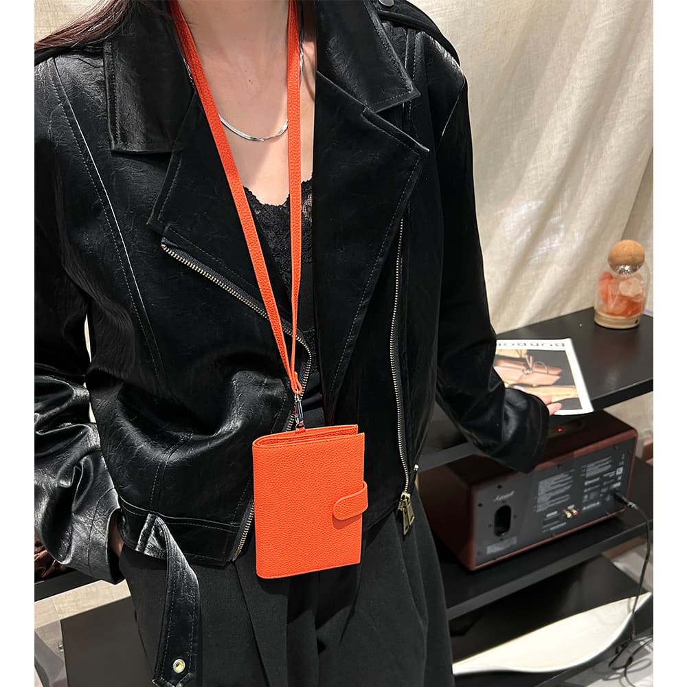 Bolsa de couro multifuncional para porta-passaporte