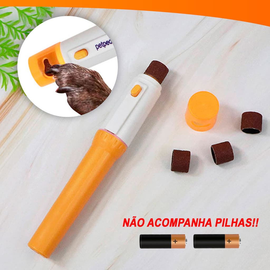 Lixador De Unhas Pet Com 4 Lixas A Pilhas Cachorro Gato - Nao Acompanha Pilhas Kolling Sell